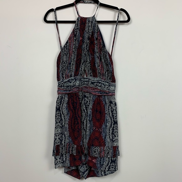 NEW Intermix Provo Paisley Romper in Blue Multi - Picture 3 of 6
